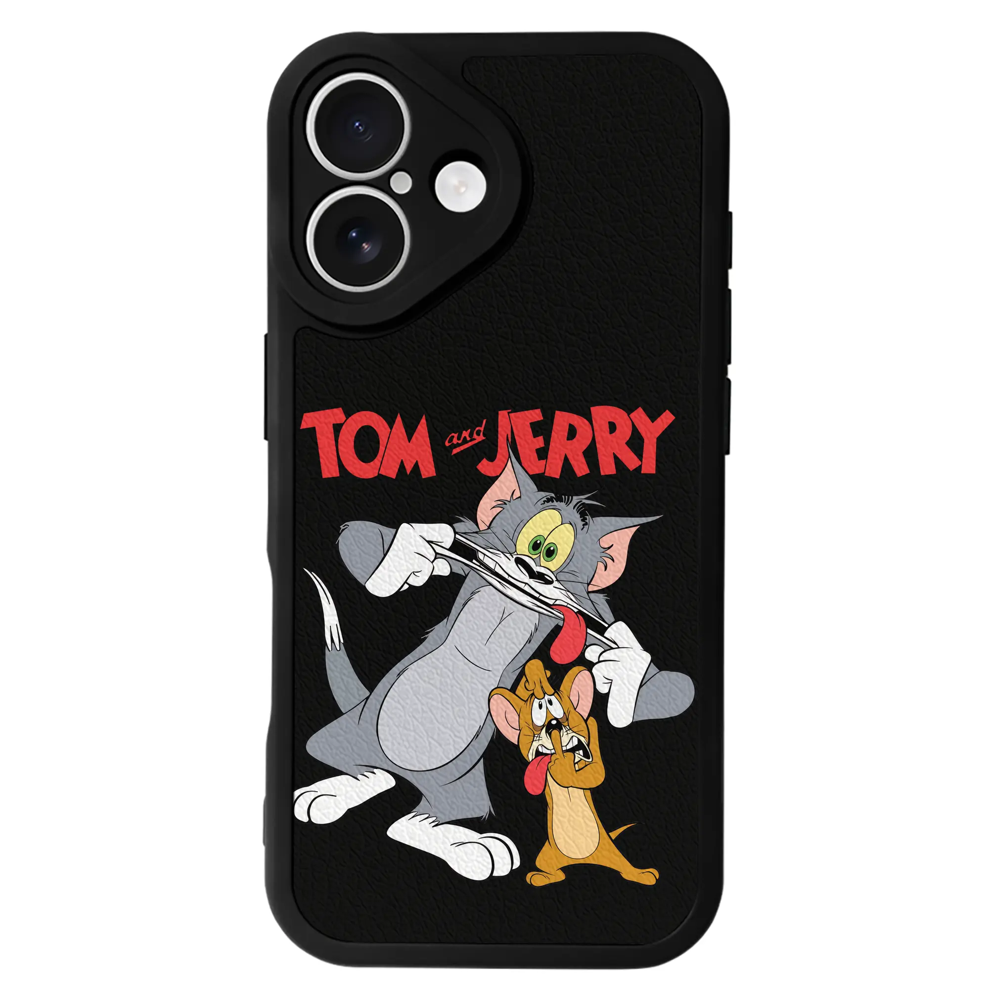 トムとジェリー グッズ ジェリー - IPhone 16シリーズ対応 ・ シリコンスマホケース ・ レザー調 ・ 高精度フィット ・ 耐衝撃 ・ ワイヤレス充電対応 ・ 精密カット